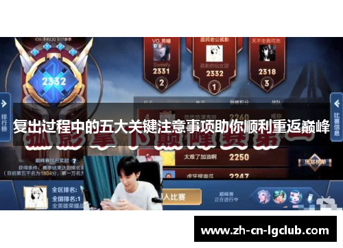 复出过程中的五大关键注意事项助你顺利重返巅峰